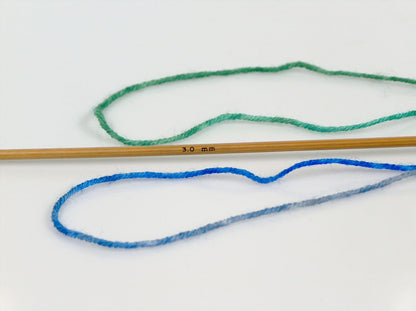 Hand Dyed Sock Merino Blue Shades, Green fnt2-71173