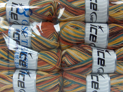 SockenWolle Yellow, Cream, Camel, Gold, Turquoise fnt2-73972