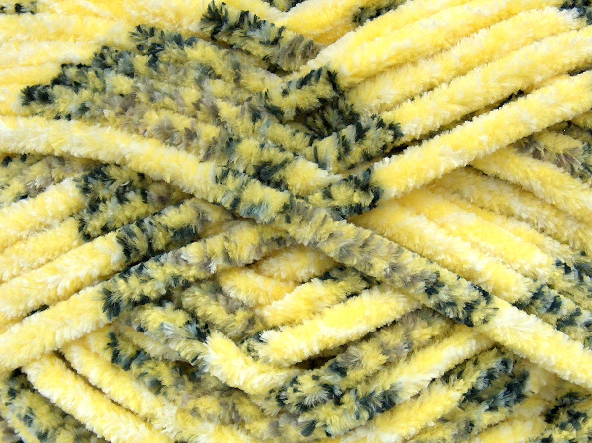 Chenille Tweed Black, Grey Shades, White, Yellow fnt2-74481