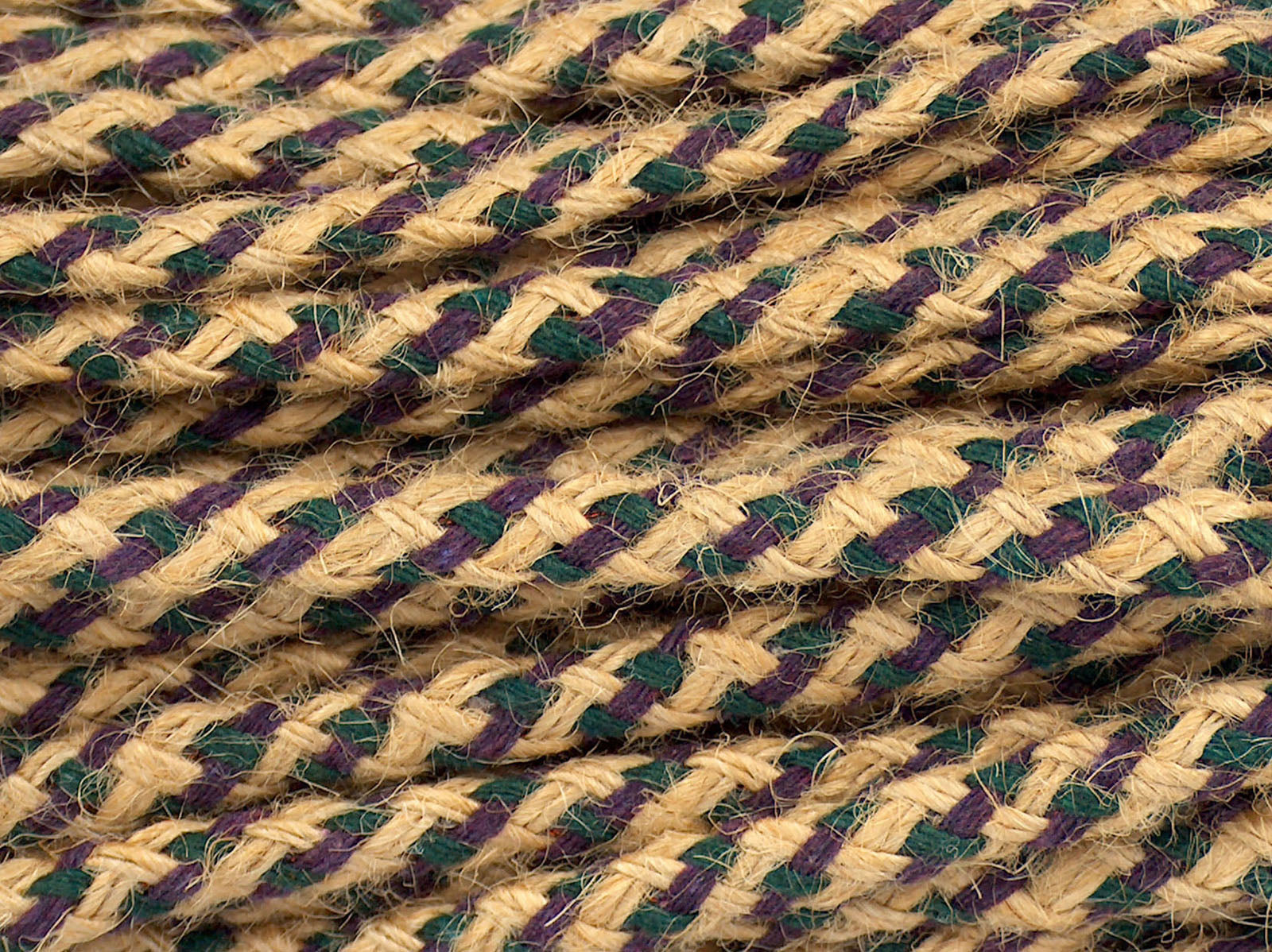 Jute Decor Natural, Dark Green, Purple fnt2-76454