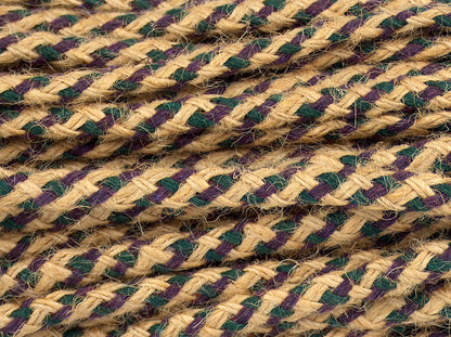 Jute Decor Natural, Dark Green, Purple fnt2-76454