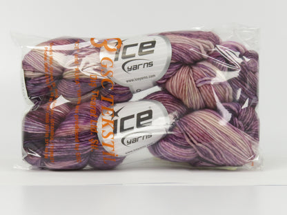 Hand Dyed Superwash Merino Lilac, Pink, Beige, Purple fnt2-78151