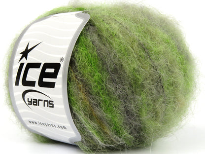 Kid Mohair Alpaca Color Green Shades, Grey, Camel, Orange fnt2-78231