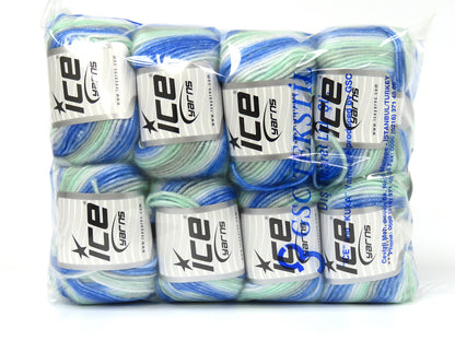 Picasso Blue, White, Light Grey, Mint Green fnt2-78642