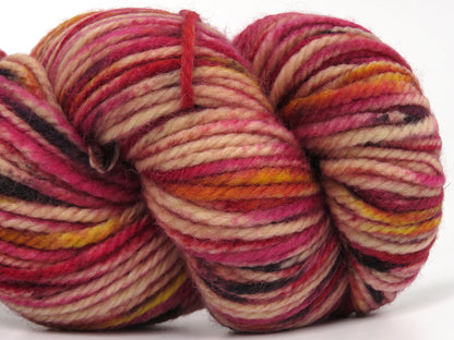 Organic Wool Bulky Hand Paint Fuchsia, Gold, Black fnt2-78815
