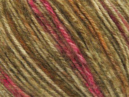 Wool Varicolor Worsted Brown Shades, Fuchsia fnt2-81949