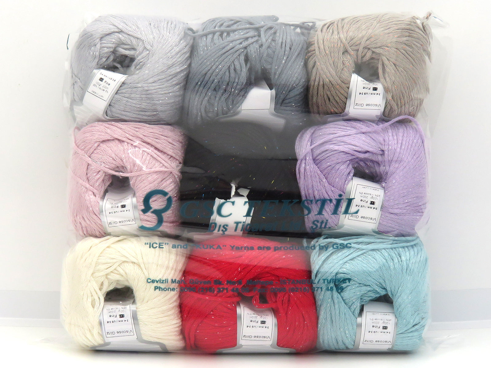 Mixed Lot Multicolor Viscose Glitz Yarns fnt2-83125