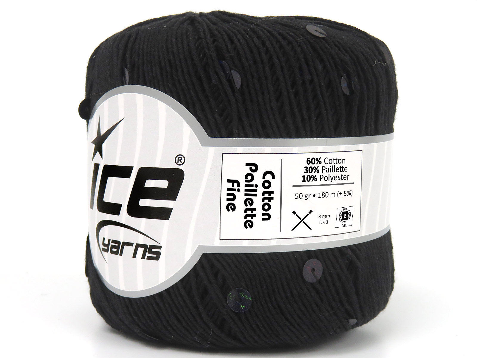 Cotton Paillette Fine Black  fnt2-83769