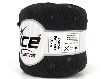 Cotton Paillette Fine Black  fnt2-83769