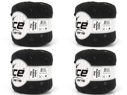 Cotton Paillette Fine Black  fnt2-83769
