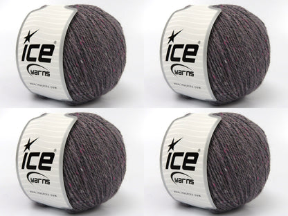 Baby Alpaca Tweed Grey, Light Maroon fnt2-83926