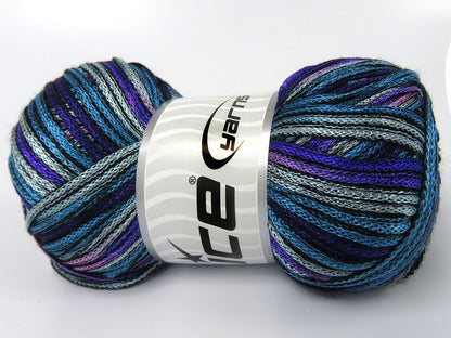 Starry Night Blue Shades, Silver Grey, Pink, Lilac fnt2-84012