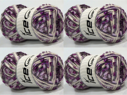 Butterfly Glitz Ecru, Purple, Light Lilac fnt2-84199