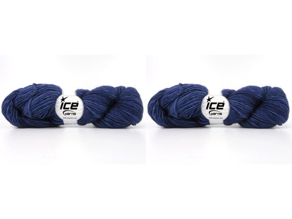 Hand Dyed Superwash Merino Night Blue Melange fnt2-84217