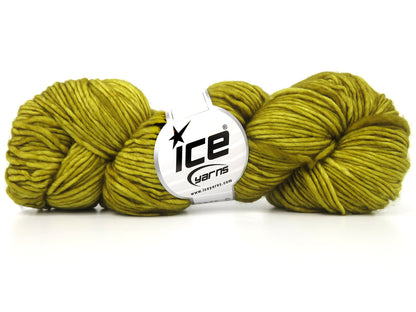 Hand Dyed Superwash Merino Olive Green Melange fnt2-84220