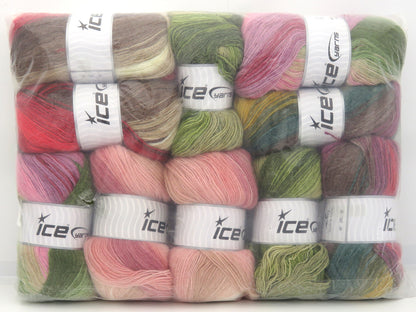 Mixed Lot Multicolor Angora Batik Yarns fnt2-84312